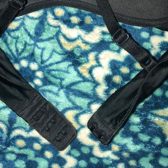 VS Black Satin and Gold Lace Balconette Push Up - Picture 3 of 5